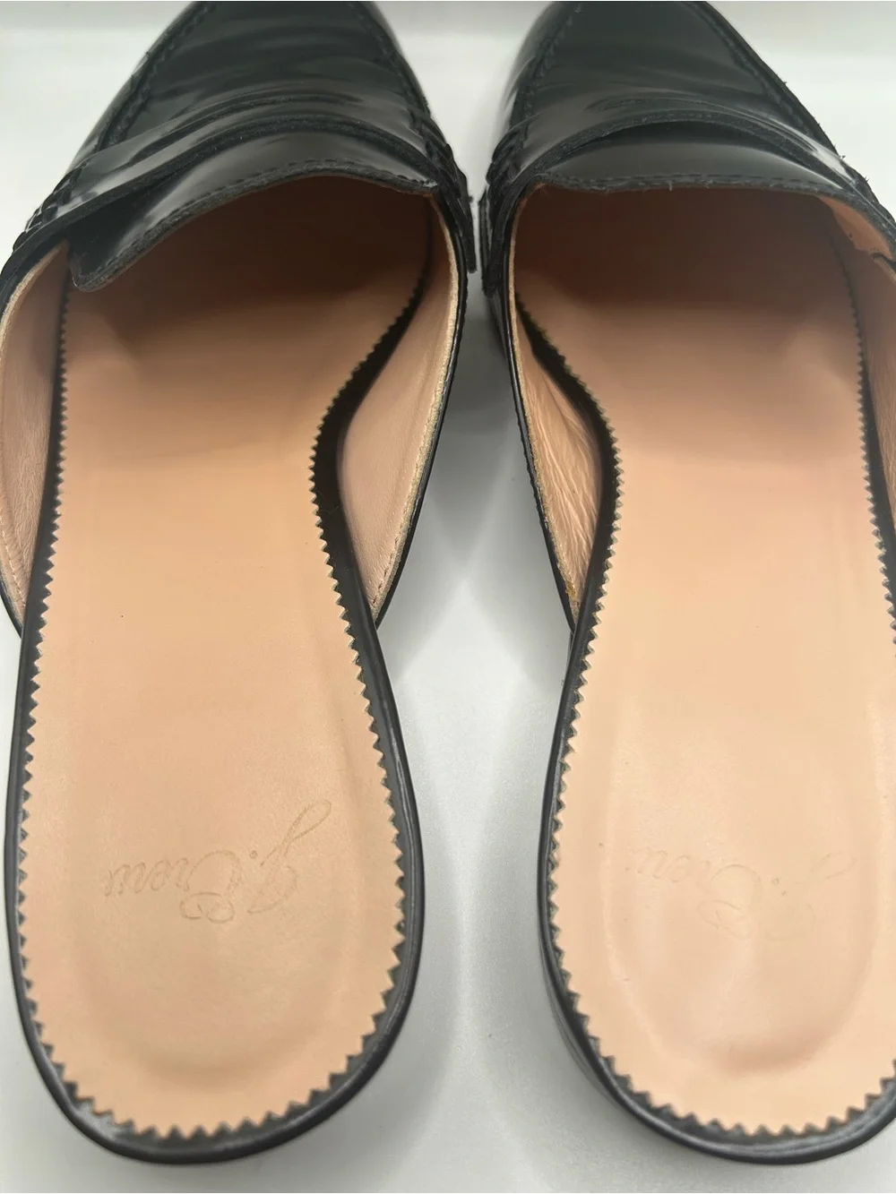J. Crew Black Leather Penny Slide Loafers